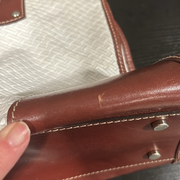 CLAUDIA Firenze genuine leather white and brown  made in Italy shoulder bag - Picture 14 of 15